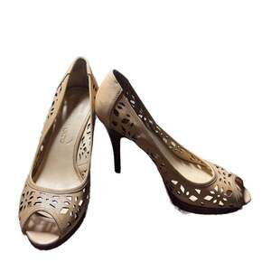 FRANCO SARTO Peep Toe Brown High Heel Pumps